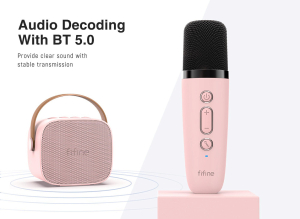 Купить  колонка с микрофоном Fifine Mini Speaker and Mic set E1, Pink-2.jpg